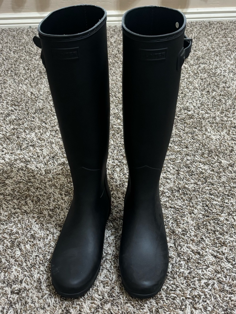 Hunter Tall Matte Black Rain Boots for Women